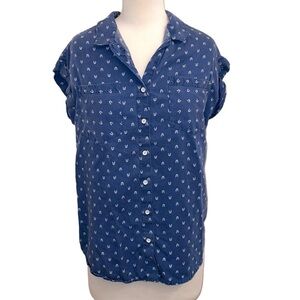 JACHS GIRLFRIEND super short sleeve collared button up in women’s small Small